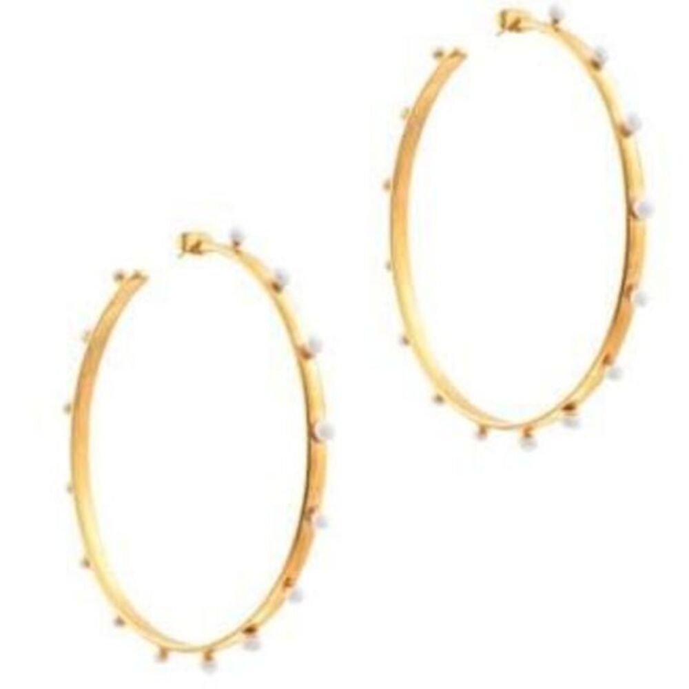 Sylvia Toledano Créole 22K Goldplated & Enamel Dot Hoop Earrings